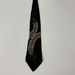 Frank Lloyd Wright Pattern Silk Black Tie